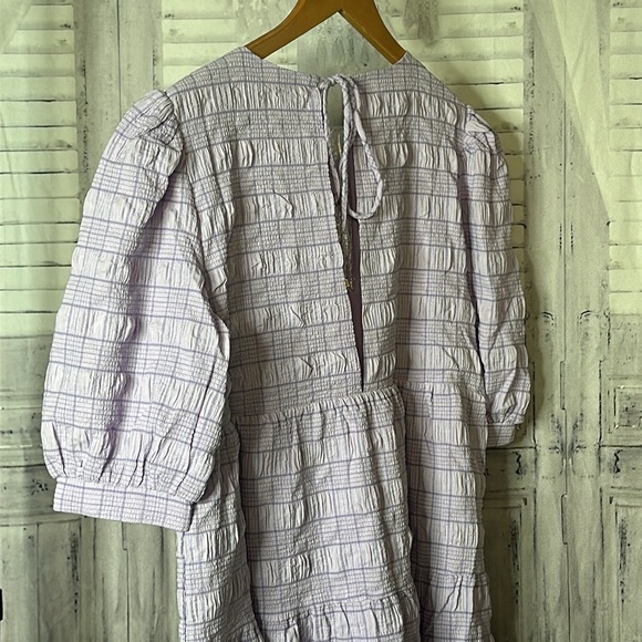 DARCIA DRESS IN LILAC CHECK - Picture 9 of 9